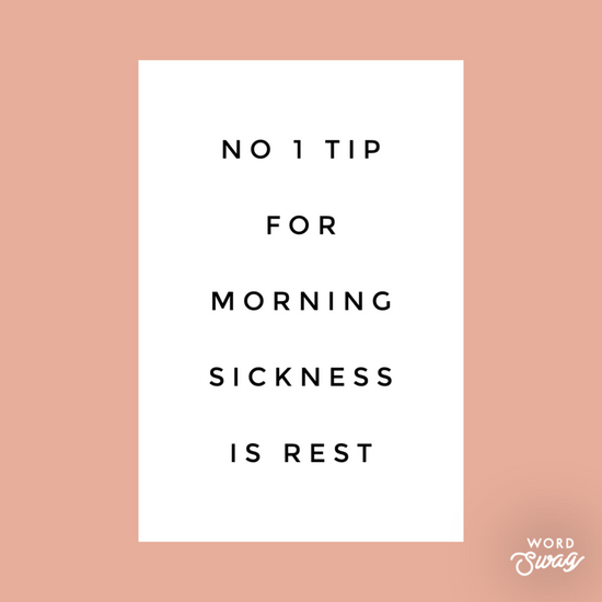 Let's talk morning sickness